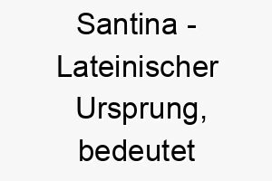 santina lateinischer ursprung bedeutet heilig 9027