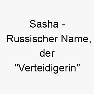 sasha russischer name der verteidigerin bedeutet 8921