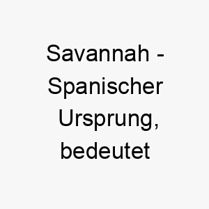 savannah spanischer ursprung bedeutet baumloser ebene 8977