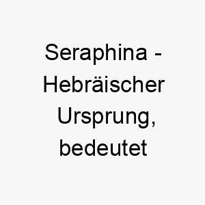 seraphina hebraeischer ursprung bedeutet feurig 9028