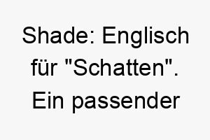 shade englisch fuer schatten ein passender name fuer einen dunkel gefaerbten hund oder einen hund der ruhe und kuehle bevorzugt 26079