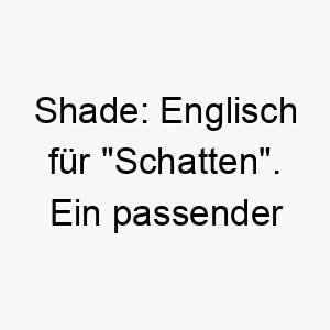 shade englisch fuer schatten ein passender name fuer einen dunkel gefaerbten hund oder einen hund der ruhe und kuehle bevorzugt 26079