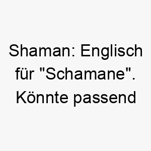 shaman englisch fuer schamane koennte passend sein fuer einen weisen oder geheimnisvollen hund 26080