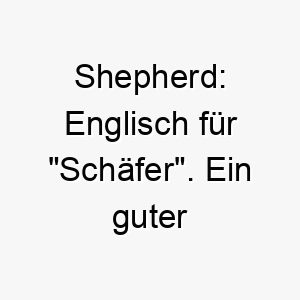 shepherd englisch fuer schaefer ein guter name fuer einen schaeferhund oder einen anderen herdenhund 26044