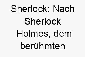 sherlock nach sherlock holmes dem beruehmten detektiv benannt ideal fuer einen klugen oder neugierigen hund 25912