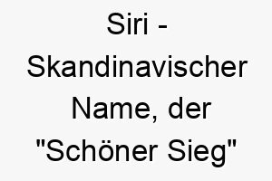 siri skandinavischer name der schoener sieg bedeutet 8942