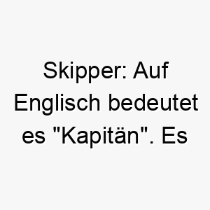 skipper auf englisch bedeutet es kapitaen es koennte fuer einen fuehrenden oder abenteuerlustigen hund passen 25872