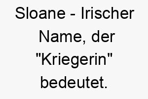 sloane irischer name der kriegerin bedeutet 8953