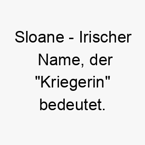 sloane irischer name der kriegerin bedeutet 8953