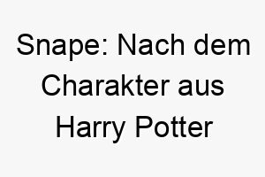 snape nach dem charakter aus harry potter benannt ein idealer name fuer einen mysterioesen oder unergruendlichen hund 25900