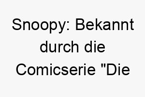 snoopy bekannt durch die comicserie die peanuts der name hat keine spezifische bedeutung 25874