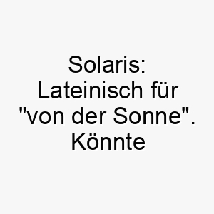 solaris lateinisch fuer von der sonne koennte fuer einen hellen oder strahlenden hund passen 26055