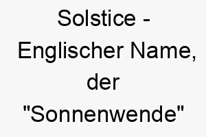 solstice englischer name der sonnenwende bedeutet 8943