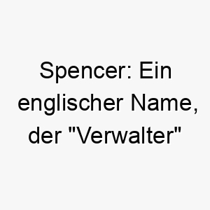 spencer ein englischer name der verwalter bedeutet 26059