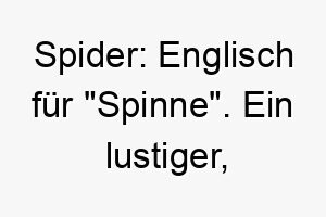 spider englisch fuer spinne ein lustiger ungewoehnlicher name fuer einen hund 26060