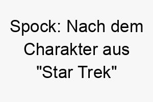 spock nach dem charakter aus star trek benannt ideal fuer einen klugen oder logischen hund 25920