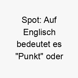 spot auf englisch bedeutet es punkt oder fleck oft verwendet fuer hunde mit flecken 25877