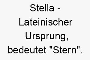 stella lateinischer ursprung bedeutet stern 8985 1