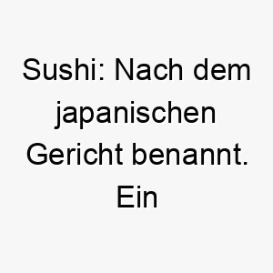 sushi nach dem japanischen gericht benannt ein lustiger und suesser name fuer einen hund 26070