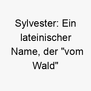 sylvester ein lateinischer name der vom wald bedeutet 25884