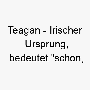 teagan irischer ursprung bedeutet schoen attraktiv 9387