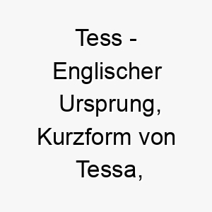 tess englischer ursprung kurzform von tessa bedeutet erntehelferin bedeutung als hundename 2 12086