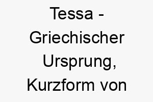 tessa griechischer ursprung kurzform von theresa bedeutet erntehelferin 9301