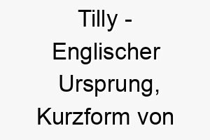 tilly englischer ursprung kurzform von matilda bedeutet kraft im kampf 9314 1