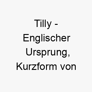 tilly englischer ursprung kurzform von matilda bedeutet kraft im kampf 9314 1