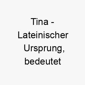 tina lateinischer ursprung bedeutet anhaengerin christi bedeutung als hundename 11899