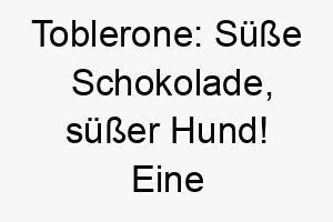 toblerone suesse schokolade suesser hund eine inspirationsquelle 26420