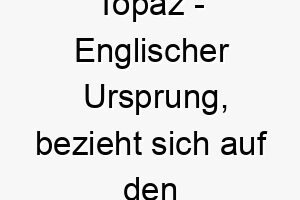 topaz englischer ursprung bezieht sich auf den edelstein topas bedeutung als hundename 12031