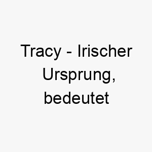 tracy irischer ursprung bedeutet kaempferisch bedeutung als hundename 12073