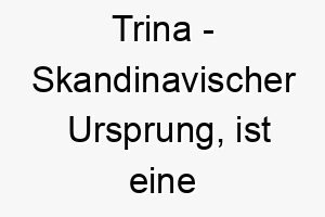 trina skandinavischer ursprung ist eine koseform von katarina und bedeutet rein bedeutung als hundename 12040