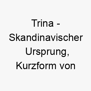 trina skandinavischer ursprung kurzform von katarina bedeutet rein bedeutung als hundename 12085