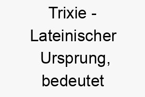 trixie lateinischer ursprung bedeutet bringerin des gluecks 9317 2