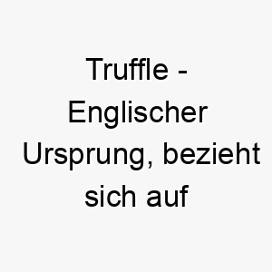 truffle englischer ursprung bezieht sich auf die kostbare pilzart trueffel bedeutung als hundename 12061