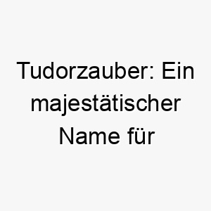 tudorzauber ein majestaetischer name fuer koenigliche vierbeiner 26349