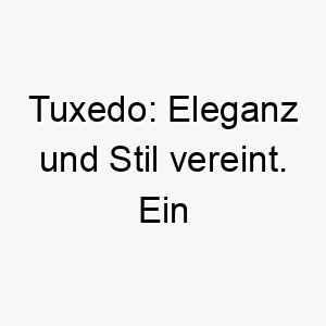 tuxedo eleganz und stil vereint ein inspirierender name fuer anspruchsvolle hunde 26453