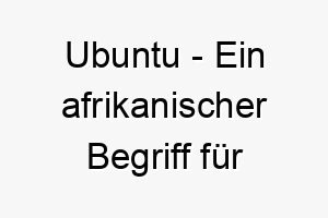 ubuntu ein afrikanischer begriff fuer menschlichkeit perfekt fuer einen hund mit einem sanften und liebevollen wesen 26796