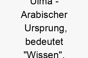 ulma arabischer ursprung bedeutet wissen 9681