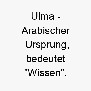 ulma arabischer ursprung bedeutet wissen 9681