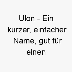 ulon ein kurzer einfacher name gut fuer einen kleinen oder mittelgrossen hund 26879