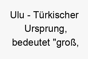 ulu tuerkischer ursprung bedeutet gross bedeutend 9698