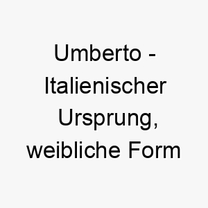 umberto italienischer ursprung weibliche form des maennlichen namens bedeutet helle und beruehmte kriegerin 9669