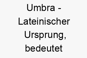 umbra lateinischer ursprung bedeutet schatten 9628