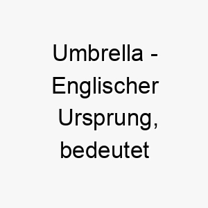 umbrella englischer ursprung bedeutet regenschirm 9660