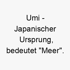 umi japanischer ursprung bedeutet meer 9687 2