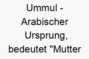 ummul arabischer ursprung bedeutet mutter von 9729