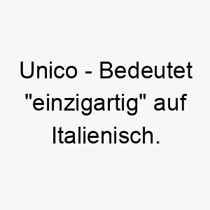 unico bedeutet einzigartig auf italienisch fuer den hund der wirklich einzigartig ist 26786